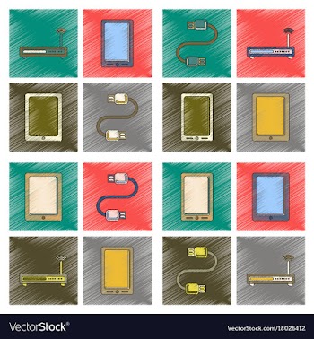 Assembly flat shading style icon wi fi modem vector image