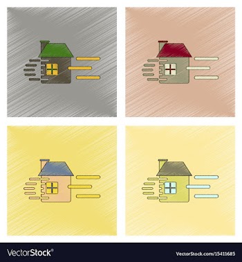 Assembly flat shading style icon wind destroys vector image