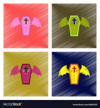 Assembly flat shading style icon wings coffin vector image