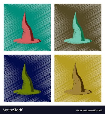 Assembly flat shading style icon witch hat vector image
