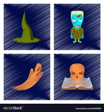 Assembly flat shading style icon witch hat vector image