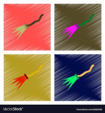 Assembly flat shading style icon witchs broom vector image