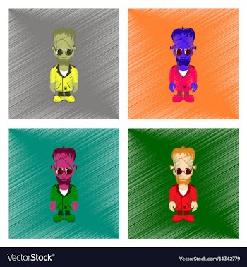 Assembly flat shading style icon zombie men vector image