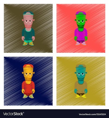 Assembly flat shading style icon zombie men vector image