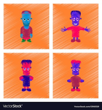 Assembly flat shading style icon zombie men vector image