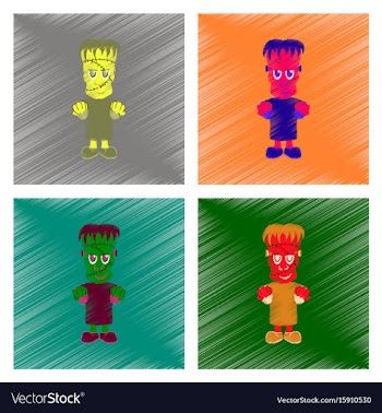 Assembly flat shading style icon zombie men vector image