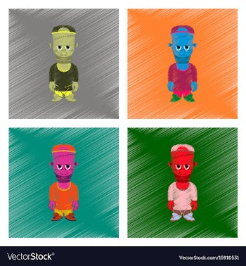 Assembly flat shading style icon zombie men vector image