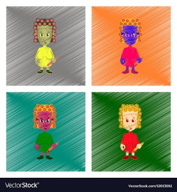 Assembly flat shading style icon zombie woman vector image