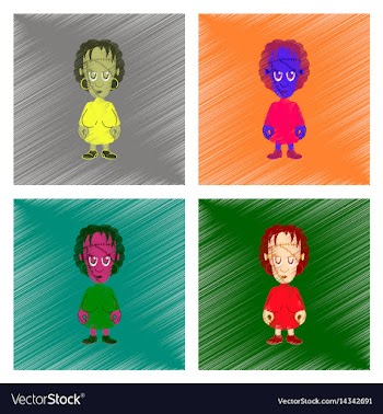 Assembly flat shading style icon zombie woman vector image