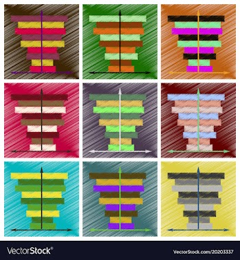 Assembly flat shading style icons 3d chart vector image