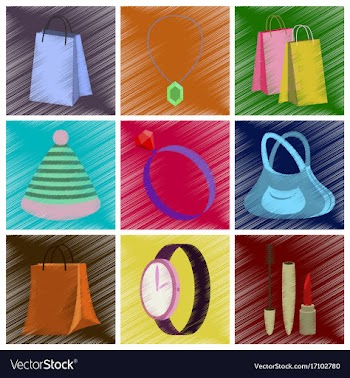 Assembly flat shading style icons accessories vector image