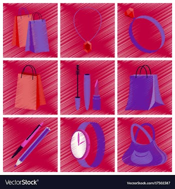 Assembly flat shading style icons accessories vector image