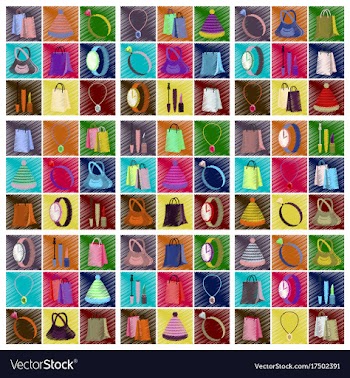 Assembly flat shading style icons accessories vector image