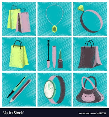 Assembly flat shading style icons accessories vector image