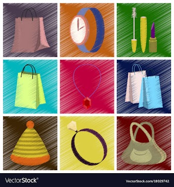 Assembly flat shading style icons accessories vector image