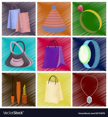 Assembly flat shading style icons accessories vector image