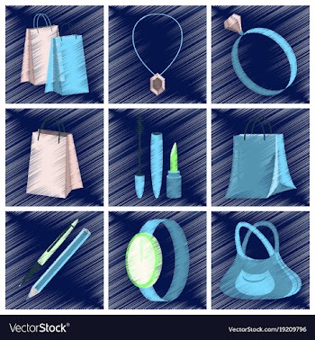 Assembly flat shading style icons accessories vector image