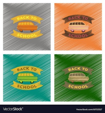 Assembly flat shading style icons Back to school vector image