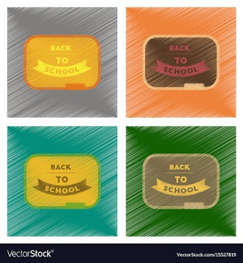 Assembly flat shading style icons back to school vector image