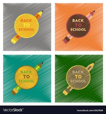 Assembly flat shading style icons back to school vector image