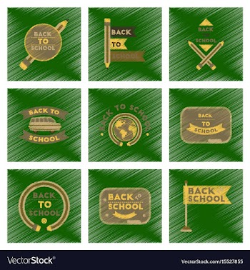 Assembly flat shading style icons back to school vector image
