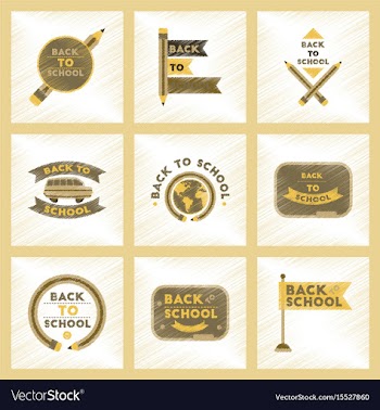 Assembly flat shading style icons back to school vector image