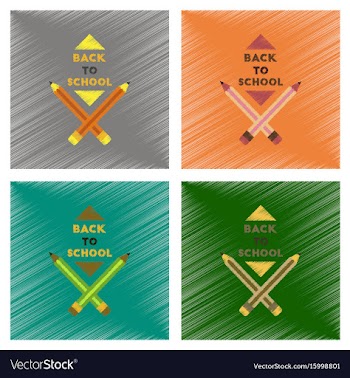 Assembly flat shading style icons back to school vector image