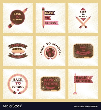 Assembly flat shading style icons back to school vector image