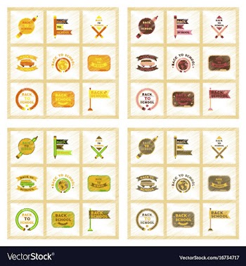 Assembly flat shading style icons back to school vector image