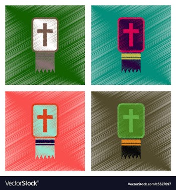 Assembly flat shading style icons bible book vector image
