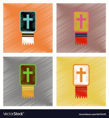 Assembly flat shading style icons bible book vector image