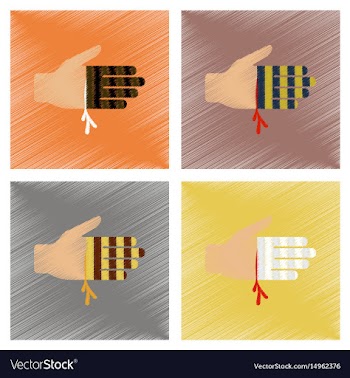 Assembly flat shading style icons bloody hand vector image