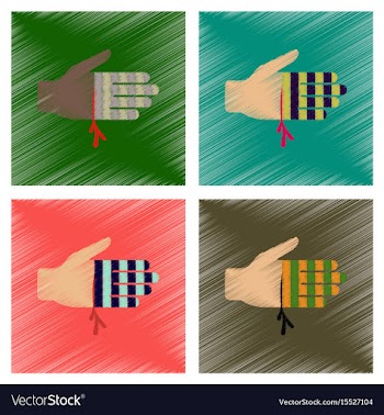 Assembly flat shading style icons bloody hand vector image