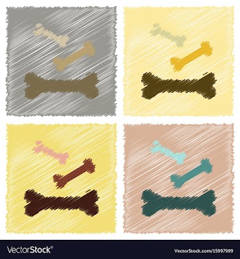 Assembly flat shading style icons bones for pets vector image