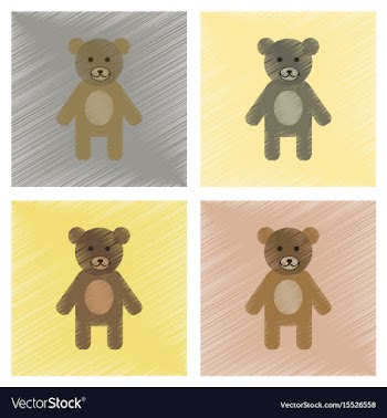 Assembly flat shading style icons cartoon bear vector image