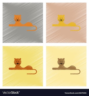 Assembly flat shading style icons cartoon lioness vector image