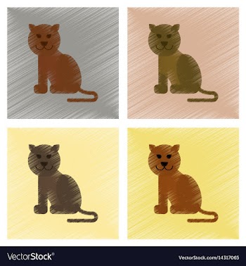 Assembly flat shading style icons cartoon panther vector image