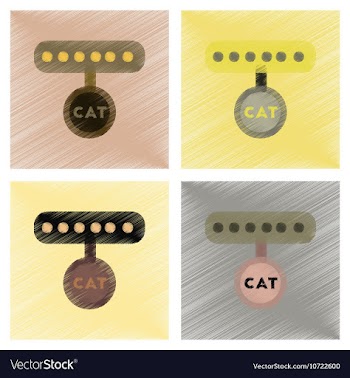 Assembly flat shading style icons cat collar vector image