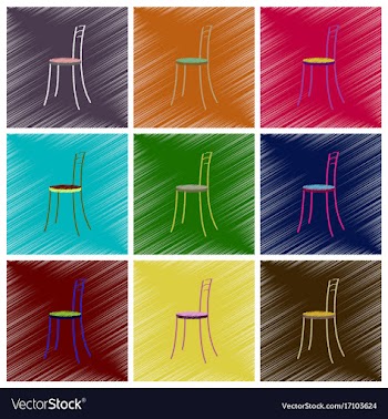 Assembly flat shading style icons chair vector image
