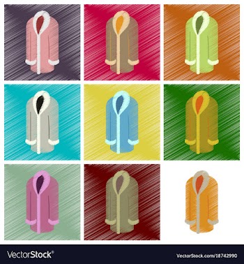 Assembly flat shading style icons clothes fur coat vector image