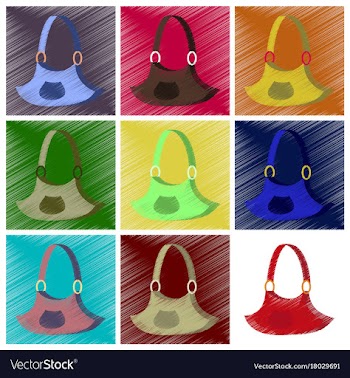 Assembly flat shading style icons clothes handbag vector image