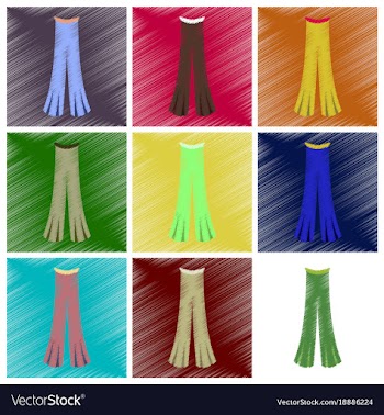 Assembly flat shading style icons clothes pants vector image