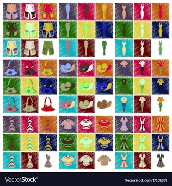 Assembly flat shading style icons clothes vector image