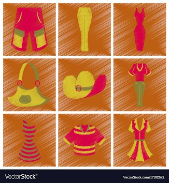 Assembly flat shading style icons clothes vector image