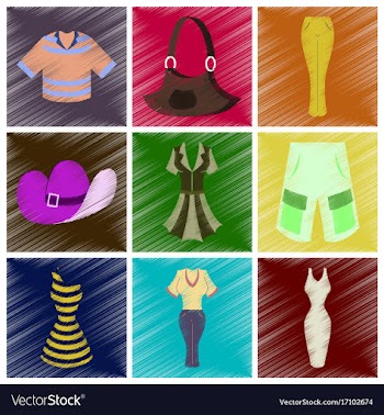 Assembly flat shading style icons clothes vector image