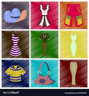 Assembly flat shading style icons clothes vector image