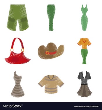 Assembly flat shading style icons clothes vector image