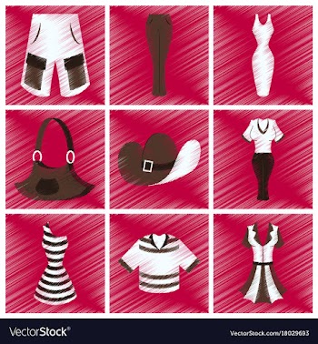 Assembly flat shading style icons clothes vector image