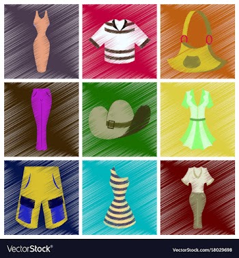 Assembly flat shading style icons clothes vector image