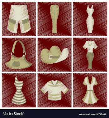 Assembly flat shading style icons clothes vector image